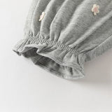 Dave&Bella Toddler Girls Cute Grey Breathable Cotton Loose Drawstring Pants