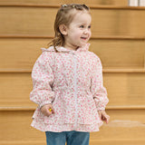 Dave&Bella Toddler Girls Adorable Pink Floral Print Outwear Hooded Jackets