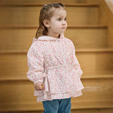 Dave&Bella Toddler Girls Adorable Pink Floral Print Outwear Hooded Jackets