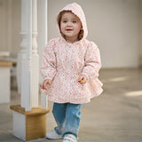 Dave&Bella Toddler Girls Adorable Pink Floral Print Outwear Hooded Jackets