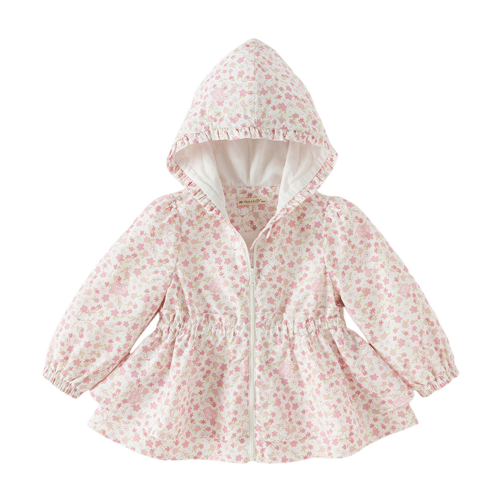 Dave&Bella Toddler Girls Adorable Pink Floral Print Outwear Hooded Jackets