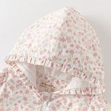 Dave&Bella Toddler Girls Adorable Pink Floral Print Outwear Hooded Jackets
