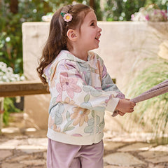 Dave&Bella Toddler Girls/Boys  Outdoor Cute Print Long Sleeve Hooded Top Pant Suits