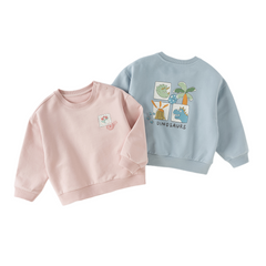 Dave&Bella Toddler Boys/Girls Blue/Light Pink Casual Loose Sweatshirt Tops