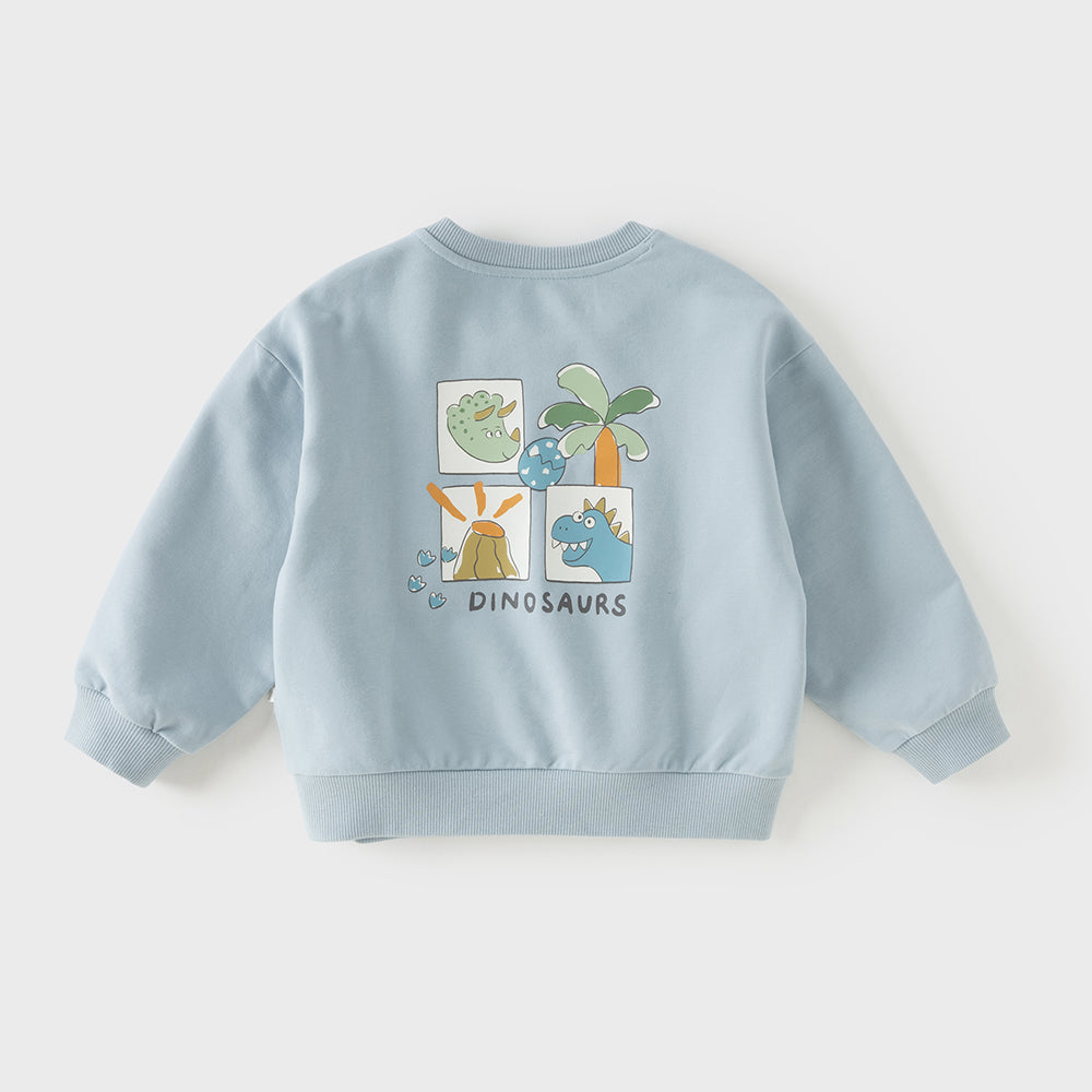 Dave&Bella Toddler Boys/Girls Blue/Light Pink Casual Loose Sweatshirt Tops
