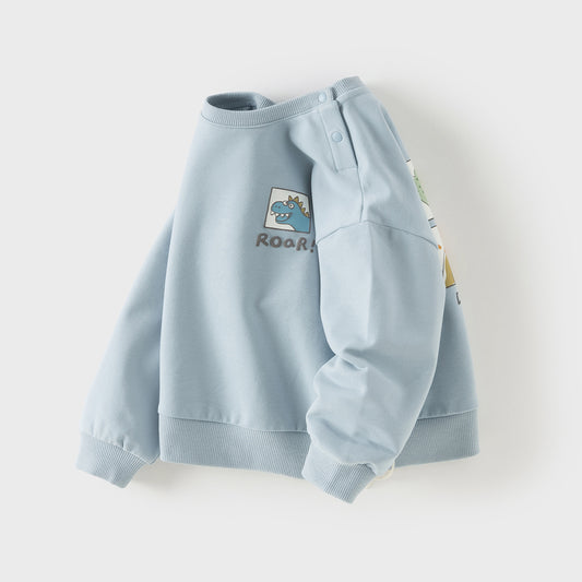 Dave&Bella Toddler Boys/Girls Blue/Light Pink Casual Loose Sweatshirt Tops