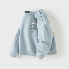 Dave&Bella Toddler Boys/Girls Blue/Light Pink Casual Loose Sweatshirt Tops