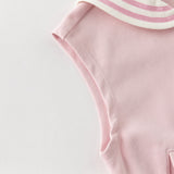 Dave&Bella Toddler Girls Sweet Pink Naval Collar Sleeveless Tank Tops