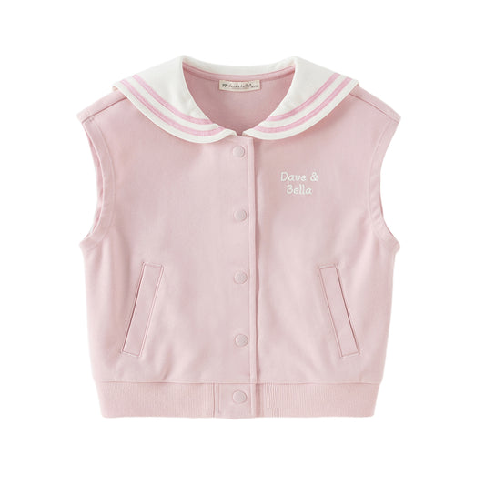 Dave&Bella Toddler Girls Sweet Pink Naval Collar Sleeveless Tank Tops