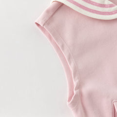 Dave&Bella Toddler Girls Sweet Pink Naval Collar Sleeveless Tank Tops