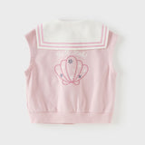 Dave&Bella Toddler Girls Sweet Pink Naval Collar Sleeveless Tank Tops
