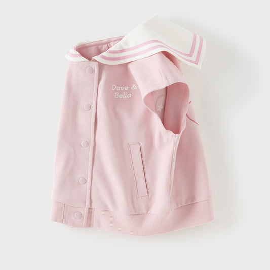 Dave&Bella Toddler Girls Sweet Pink Naval Collar Sleeveless Tank Tops
