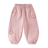 Dave&Bella Toddler Girls/Boys Grey/Pink Loose Adjustable-waistband Sweatpants
