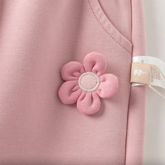 Dave&Bella Toddler Girls/Boys Grey/Pink Loose Adjustable-waistband Sweatpants