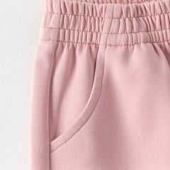 Dave&Bella Toddler Girls/Boys Grey/Pink Loose Adjustable-waistband Sweatpants