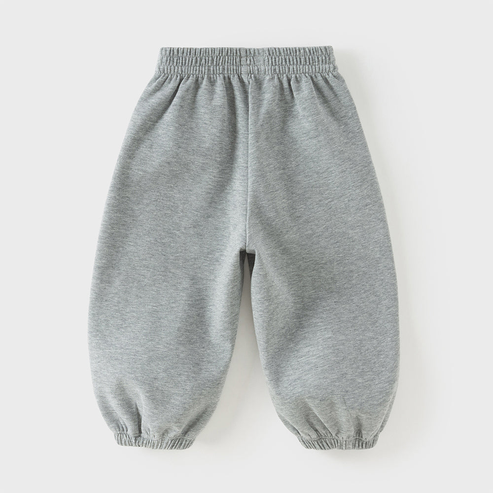 Dave&Bella Toddler Girls/Boys Grey/Pink Loose Adjustable-waistband Sweatpants