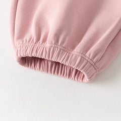 Dave&Bella Toddler Girls/Boys Grey/Pink Loose Adjustable-waistband Sweatpants