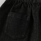 Dave&Bella Toddler Girls/Boys Denim Blue/Black Loose Adjustable-waistband Jeans
