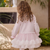 Dave&Bella Toddler Girls Charming Purple Pink Sweater Mesh Party Dress