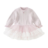 Dave&Bella Toddler Girls Charming Purple Pink Sweater Mesh Party Dress
