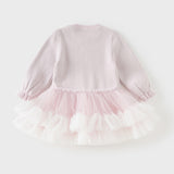 Dave&Bella Toddler Girls Charming Purple Pink Sweater Mesh Party Dress