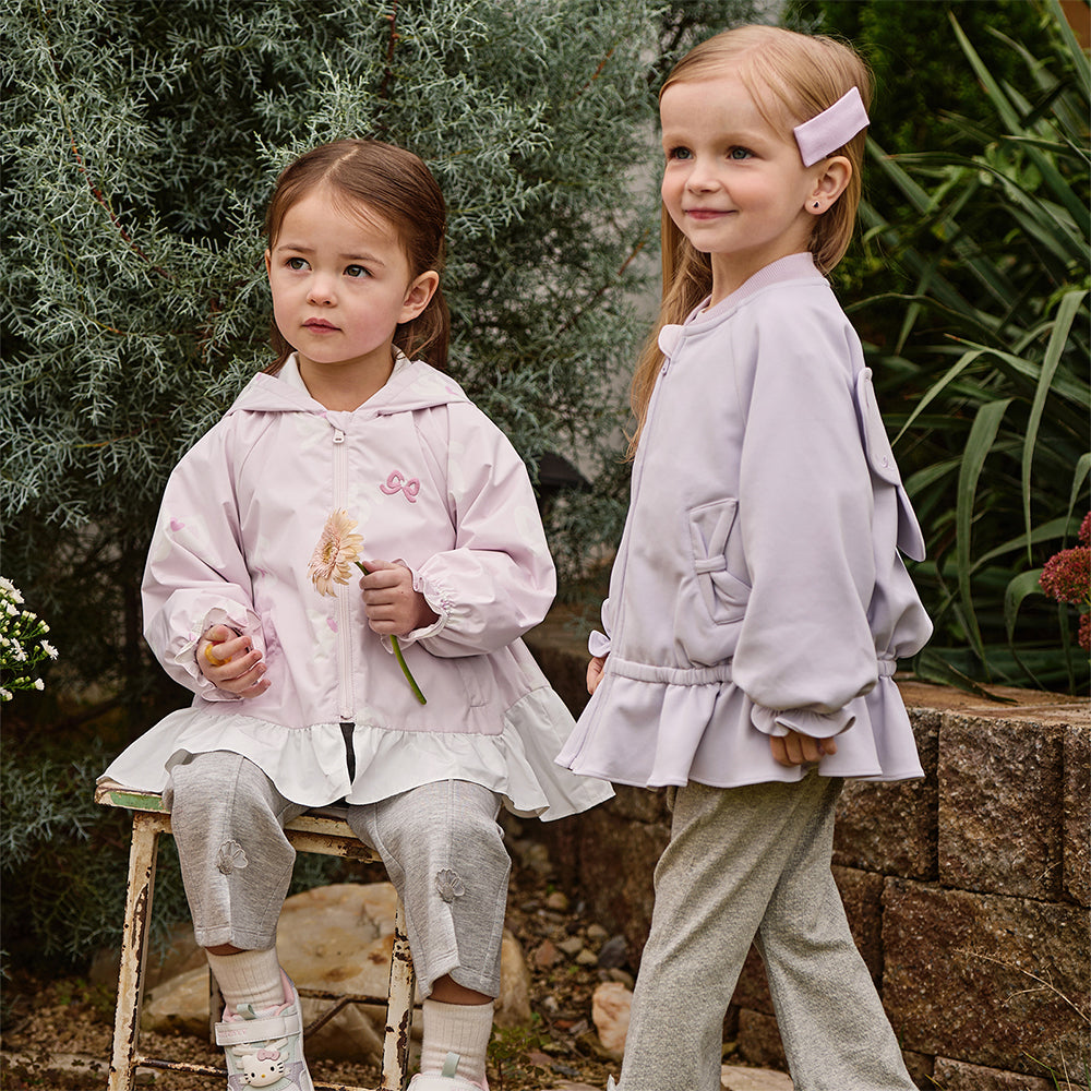Dave&Bella Toddler Girls Cute Purple Pink Bow Print Outwear Hooded Jackets