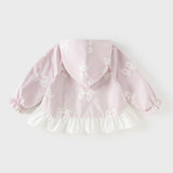 Dave&Bella Toddler Girls Cute Purple Pink Bow Print Outwear Hooded Jackets