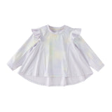 Dave&Bella Toddler Girls Purple Lightweight Long Sleeve A-line T-shirt Tops