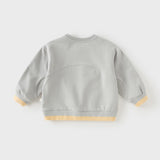 Dave&Bella Toddler Boys Light Gray Cute Print Comfortable Classic Sweatshirts