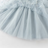 Dave&Bella Toddler Girls Elegant Blue Turtle A-line Party Mesh Dress