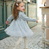 Dave&Bella Toddler Girls Elegant Blue Turtle A-line Party Mesh Dress