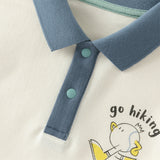 Dave&Bella Toddler Boys Blue Long Sleeve College-style Polos
