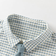 Dave&Bella Toddler Boys Yellow Green Plaid Long Sleeve Comfortable Shirt Pant Suits