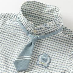 Dave&Bella Toddler Boys Yellow Green Plaid Long Sleeve Comfortable Shirt Pant Suits