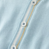 Dave&Belle Toddler Boys Gentle Blue V-neck Cotton Soft Sweater Cardigans Tops