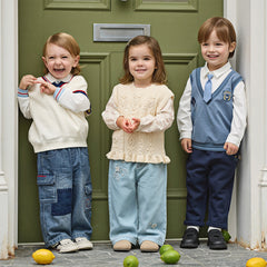 Dave&Bella Toddler Boys Blue Long Sleeve Gentlemen Fake-two-piece Top Pant Suits