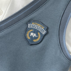 Dave&Bella Toddler Boys Blue Long Sleeve Gentlemen Fake-two-piece Top Pant Suits