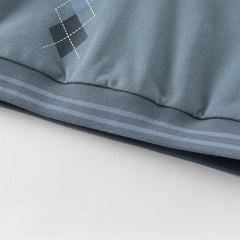 Dave&Bella Toddler Boys Blue Long Sleeve Gentlemen Fake-two-piece Top Pant Suits