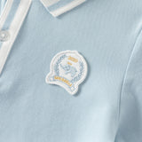Dave&Bella Toddler Boys Casual Blue Long Sleeve College-style Polos