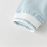 Dave&Bella Toddler Boys Casual Blue Long Sleeve College-style Polos