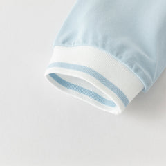 Dave&Bella Toddler Boys Casual Blue Long Sleeve College-style Polos