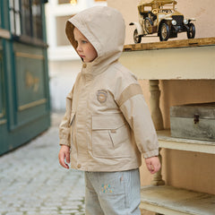 Dave&Bella Toddler Boys Casual Khaki Outwear Hooded Long Sleeve Versatile Jackets