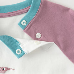 Dave&Bella Toddler Boys Purple/Blue Dinosaur Long Sleeve Lightweight Cotton T-shirt Tops