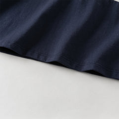 Dave&Bella Toddler Boys Navy Blue Formal Long Sleeve Cotton Polos