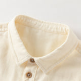 Dave&Bella Toddler Boys Apricot/Purple Long Sleeve Formal Breathable Cotton Shirts