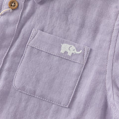 Dave&Bella Toddler Boys Purple/Apricot Long Sleeve Formal Breathable Cotton Shirt Tops