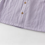 Dave&Bella Toddler Boys Apricot/Purple Long Sleeve Formal Breathable Cotton Shirts