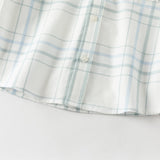 Dave&Bella Toddler Boys Green Plaid Playful Dinosaur Long Sleeve Soft Cotton Shirts