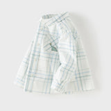 Dave&Bella Toddler Boys Green Plaid Playful Dinosaur Long Sleeve Soft Cotton Shirts