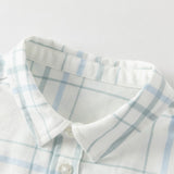 Dave&Bella Toddler Boys Green Plaid Playful Dinosaur Long Sleeve Soft Cotton Shirts